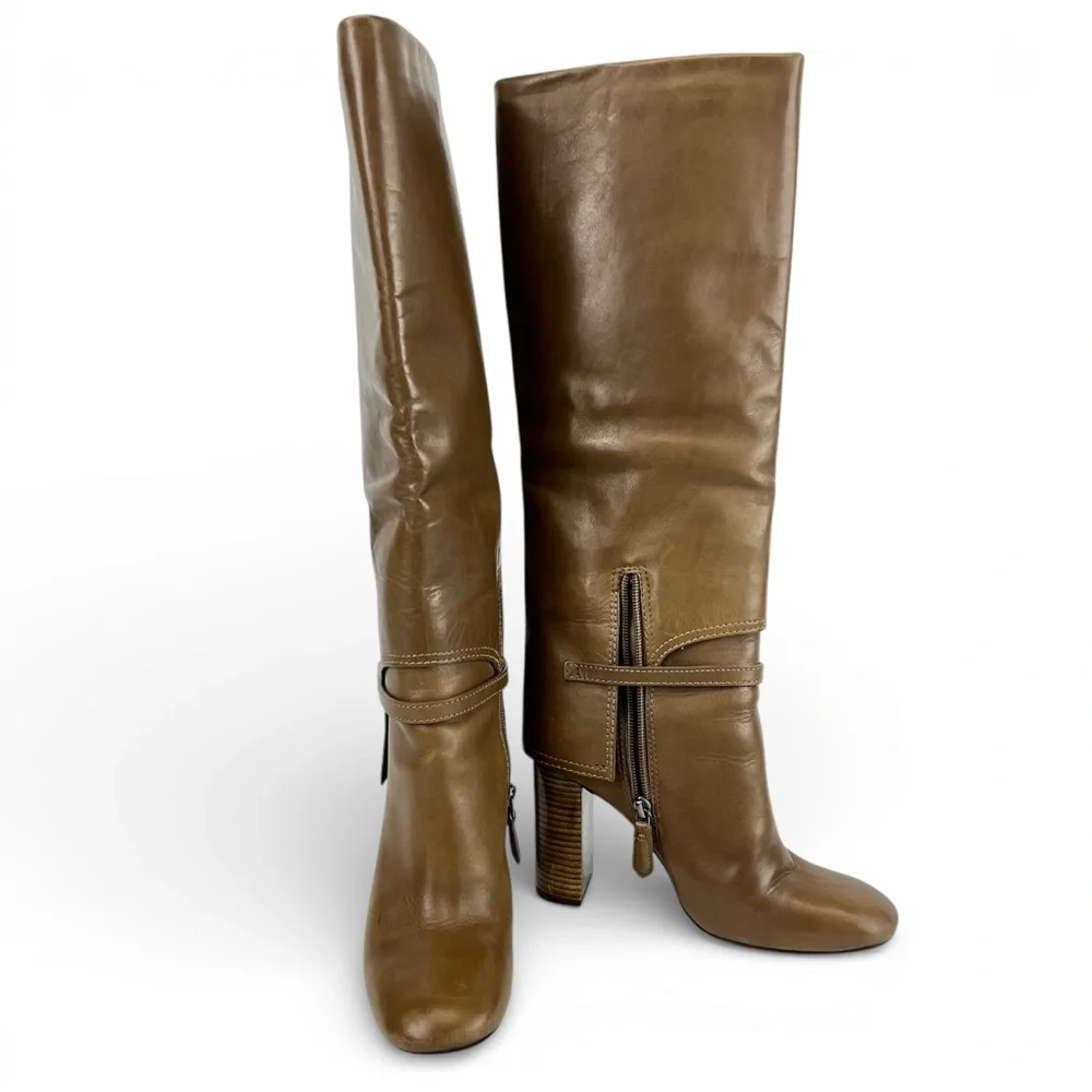 Tory Burch Faye Knee High Boots Women 6.5 in Fango